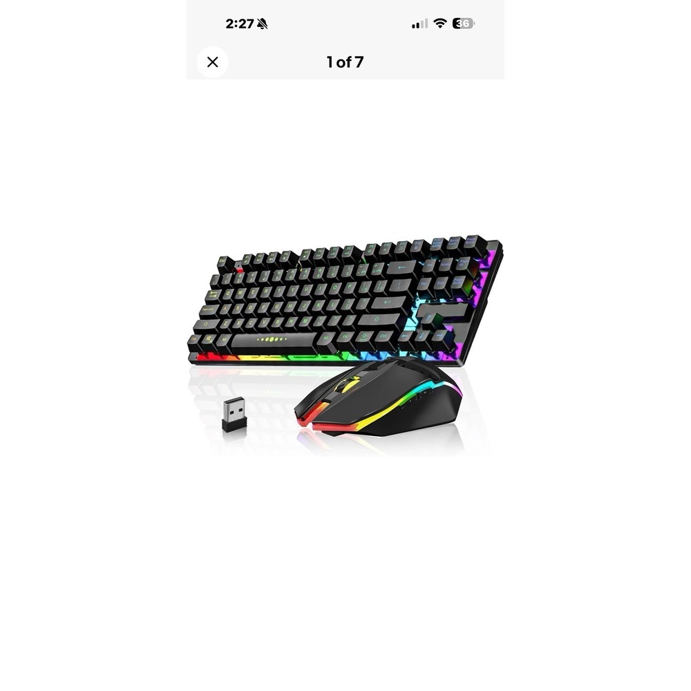 RedThunder K10 Wireless Gaming Keyboard and Mouse Combo RGB Backlit Recharge...